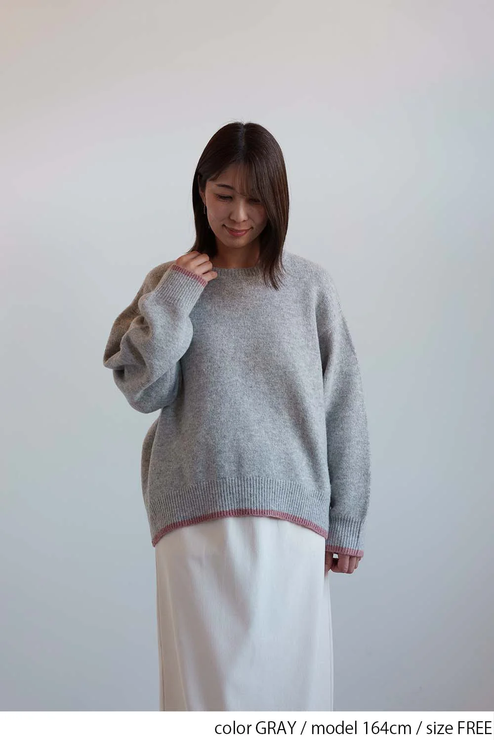 配色ニットクループルオーバー - Image 14