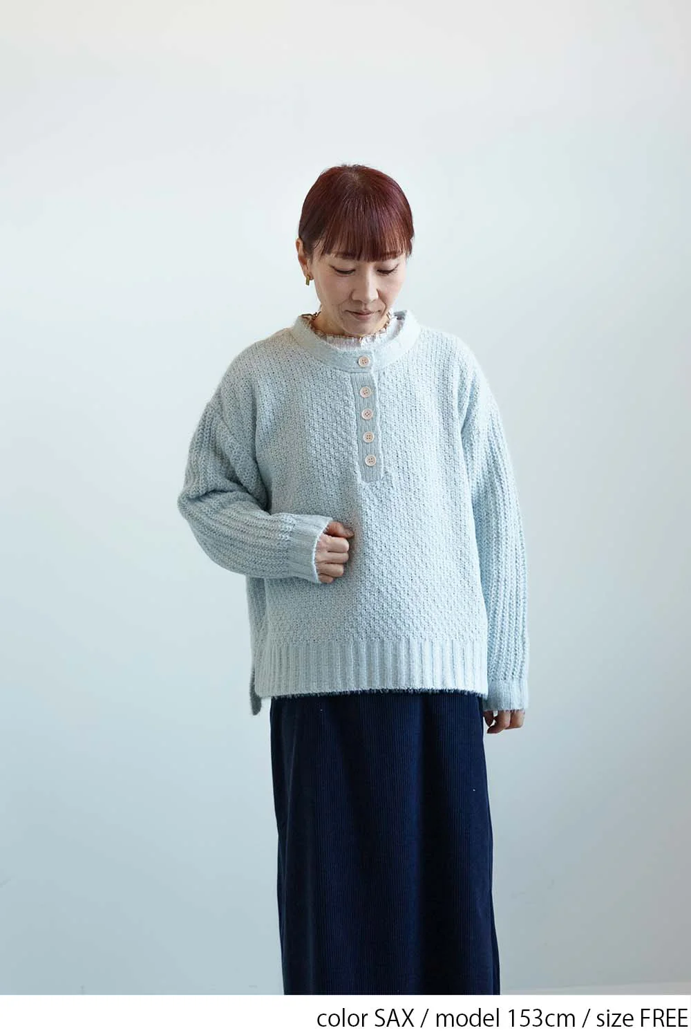 モール引きそろえニットヘンリープルオーバー - Image 10