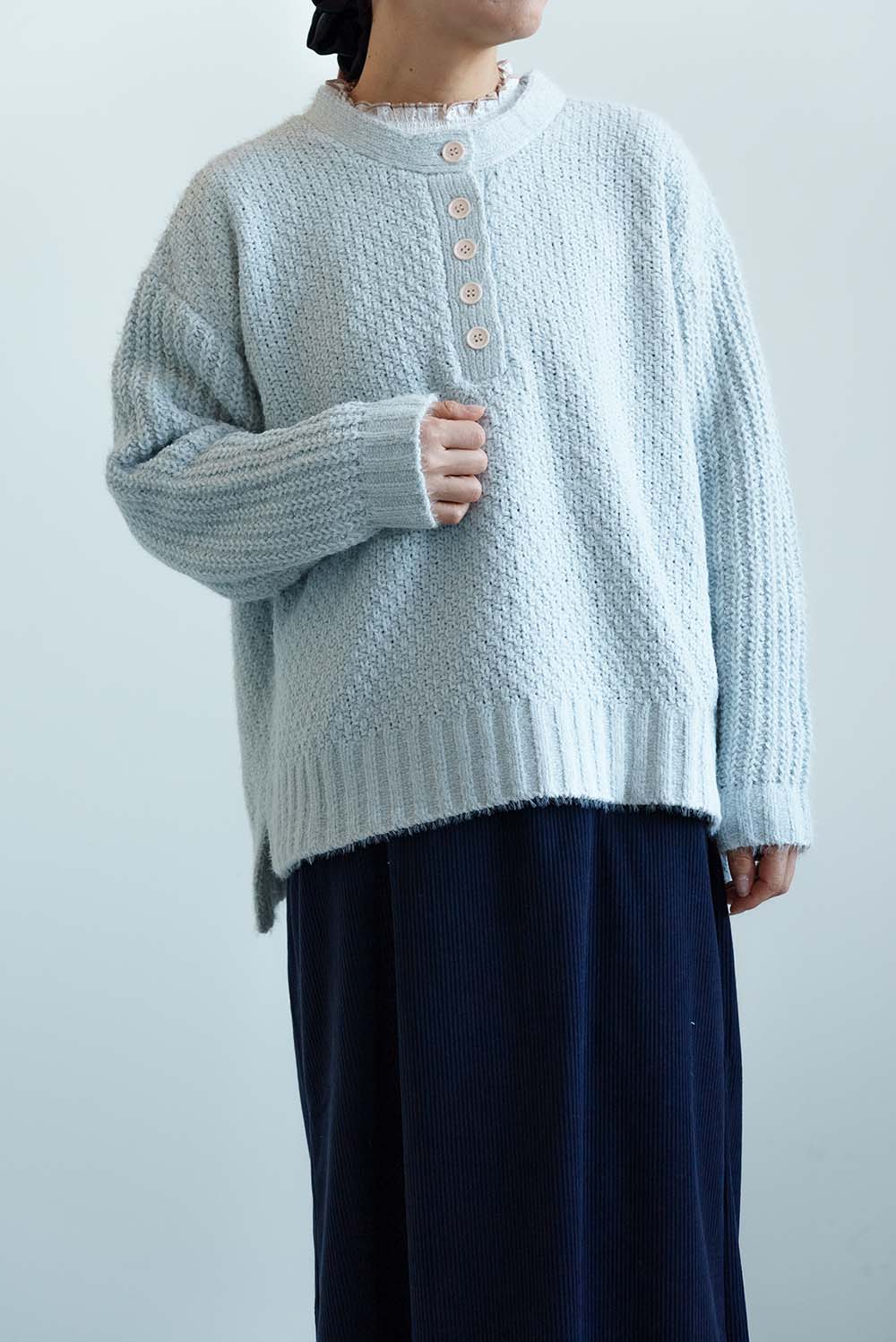 モール引きそろえニットヘンリープルオーバー - Image 3