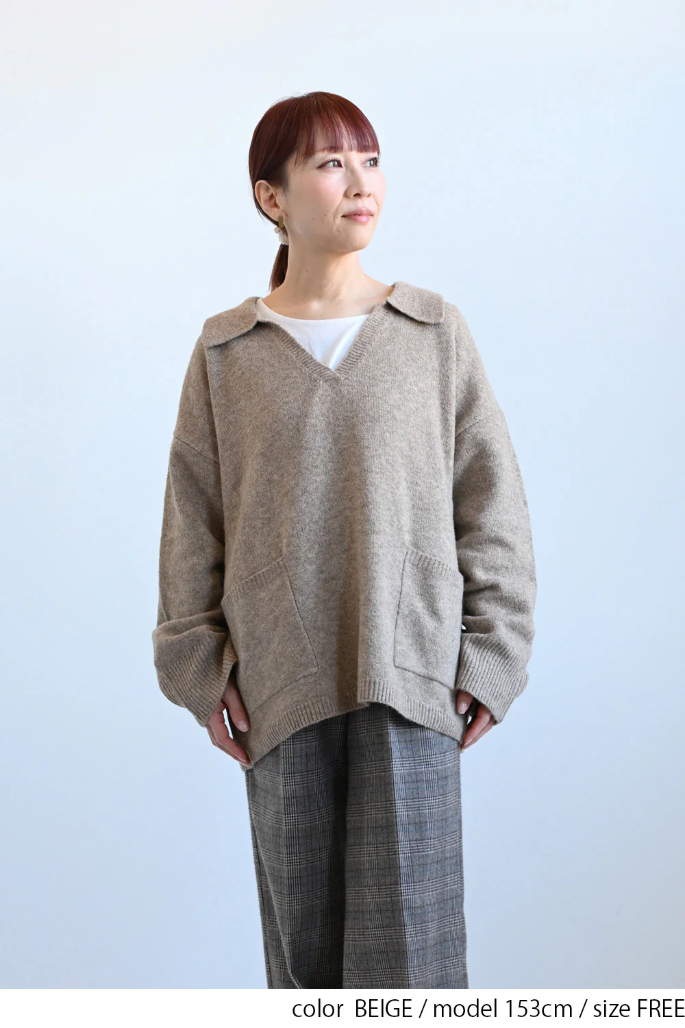 襟付きスキッパーニットプルオーバー - Image 7