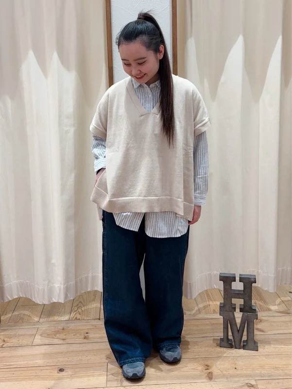 ニットVネックポンチョチュニック - Image 36