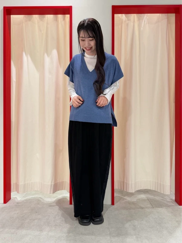 ニットVネックポンチョチュニック - Image 38