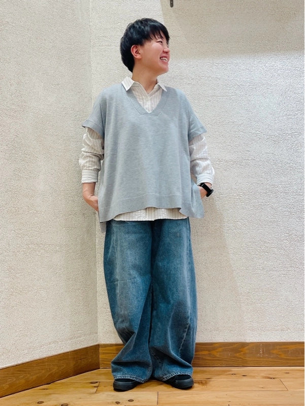 ニットVネックポンチョチュニック - Image 41