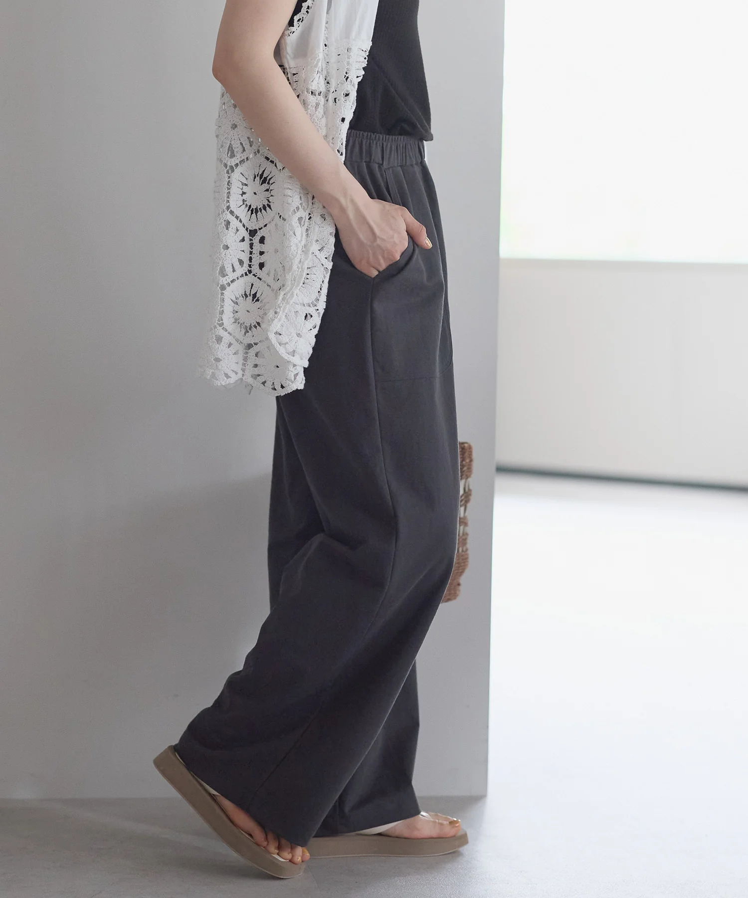 【接触冷感】C/Nカノコワイドベイカーパンツ - Image 9