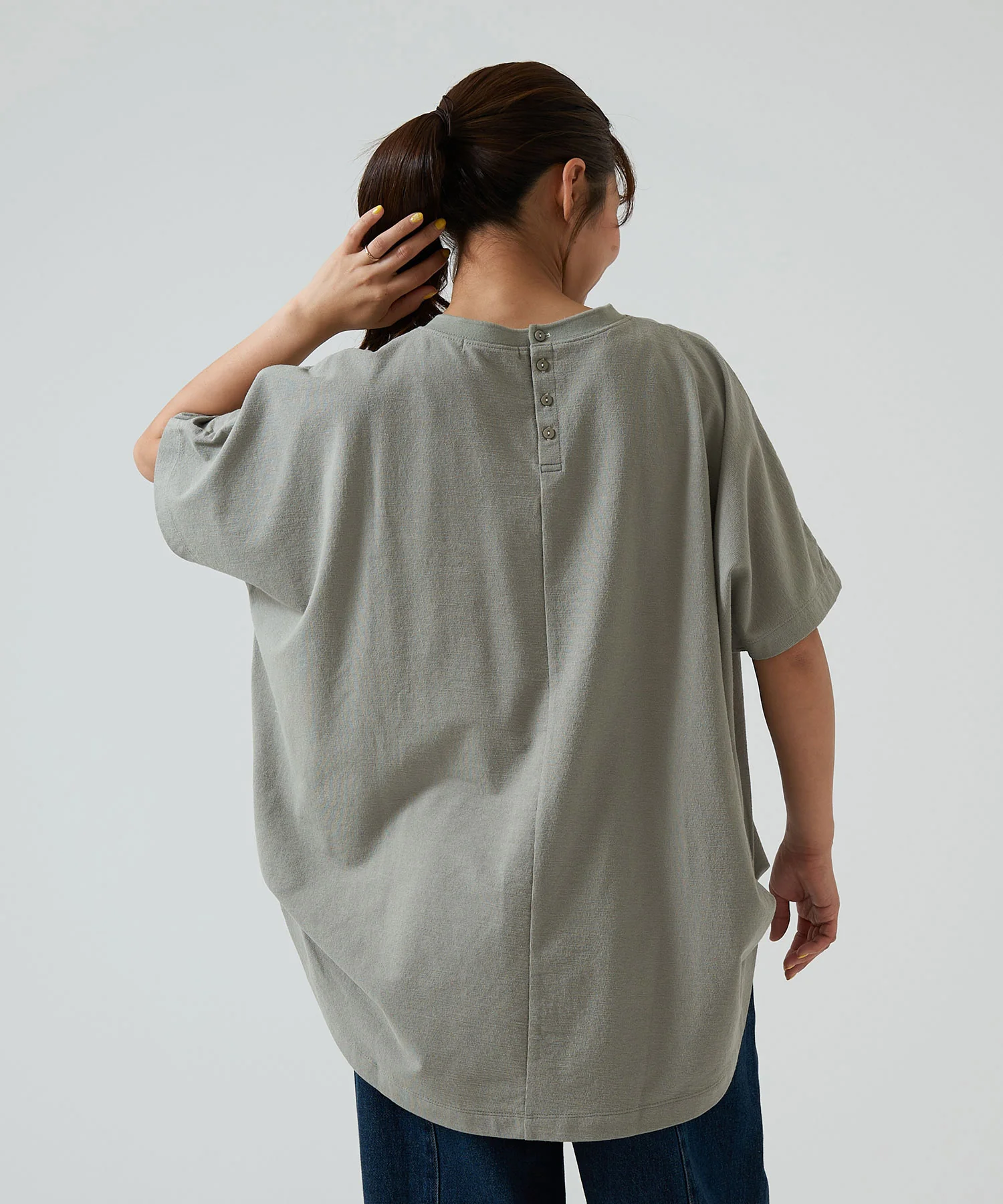 カットクレープ後ろヘンリードルマンチュニック - Image 13