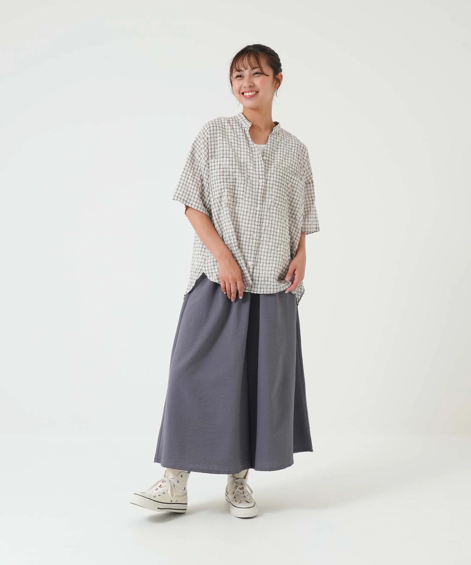 やわらかスラブギャザーワイドガウチョ - Image 24